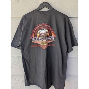 Vintage Harley-Davidson Shirt Mens XL Black Chandler Arizona Flames Tee 2000 Y2K